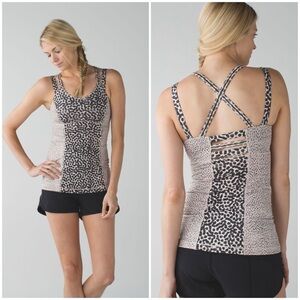 LULULEMON - Happy Strappy Tank - Ace Spot Grain Black / Dottie Dash. 10